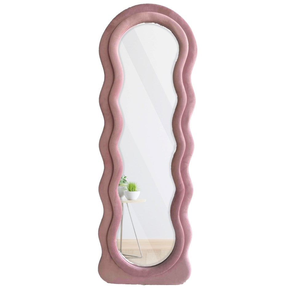 Sanding Mirror With Velvet Frame Pink/Blush