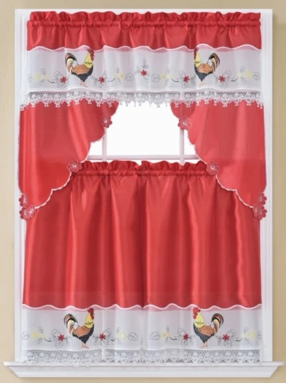 Kitchen Curtain Rooster