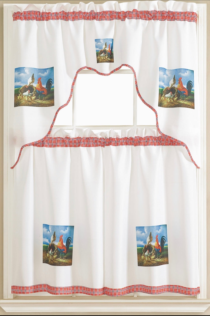 Kitchen Curtain Rooster