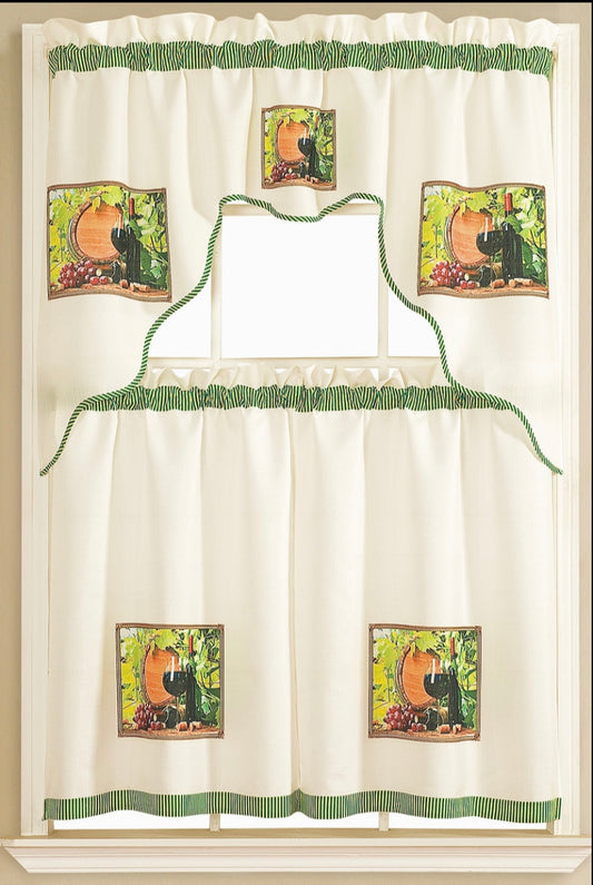 Kitchen Curtain Wine/Grapes